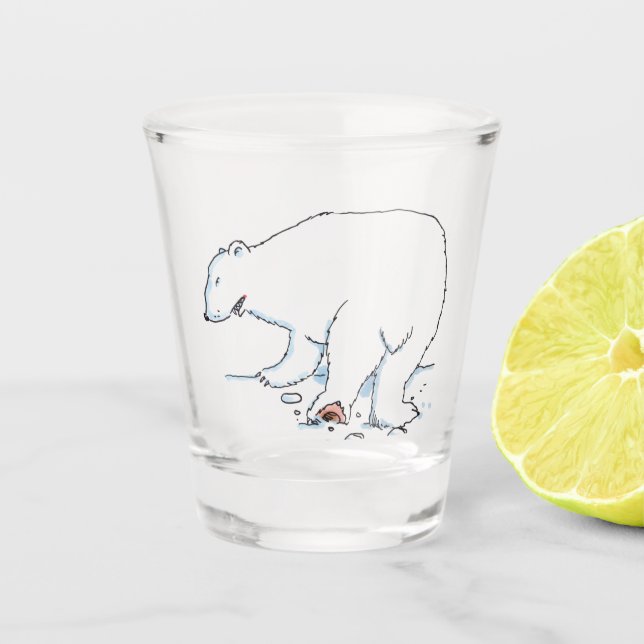 Vaso De Chupito Vidrio transparente para el oso polar (Anverso)