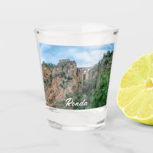 Vaso De Chupito Viejo puente histórico en Ronda, España