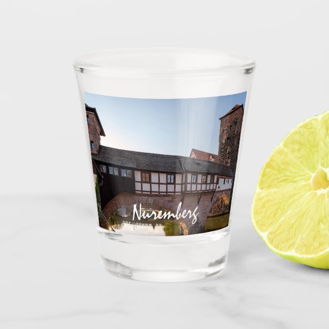 Vaso De Chupito Viejo puente medieval en Nuremberg, Alemania (Anverso)