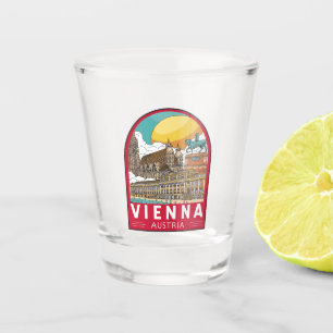 Vaso De Chupito Viena Austria Travel Retro Emblem