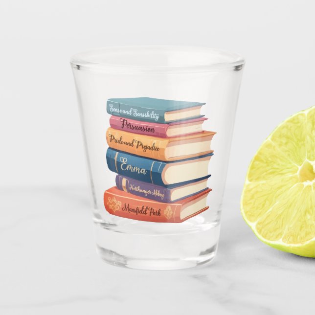 Vaso De Chupito VII Novelas de Jane Austen (Anverso)
