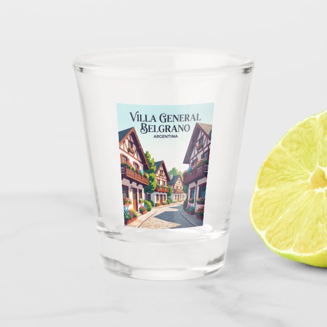 Vaso De Chupito Villa General Belgrano Argentina (Anverso)