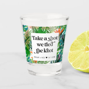 Vaso De Chupito Vinculamos el Favor de Boda Tropical de Knot