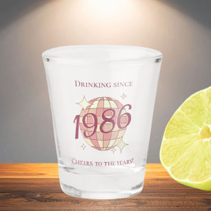 Vaso De Chupito Vintage 1986 40 cumpleaños retro púrpura