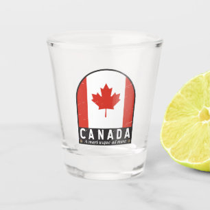 Vaso De Chupito Vintage angustiado de emblema de bandera de Canadá