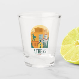 Vaso De Chupito Vintage Athens Greece Parthenon Shot Glass | Retro