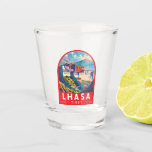 Vaso De Chupito Vintage de arte de viajes en Tibet