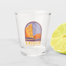 Vaso De Chupito Vintage del Monumento Nacional de Dinosaurio