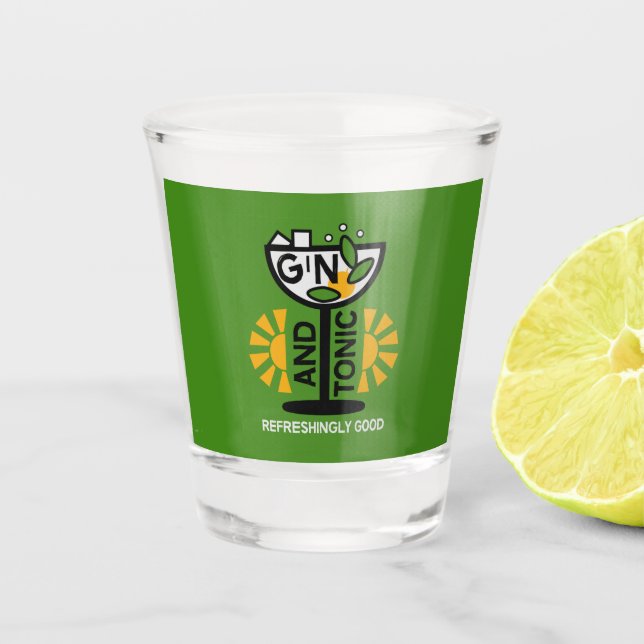 Vaso De Chupito Vintage Gin Y Tonic Art (Anverso)