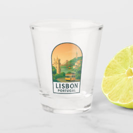 Vaso De Chupito Vintage Lisbon Portugal Shot Glass – Retro Travel