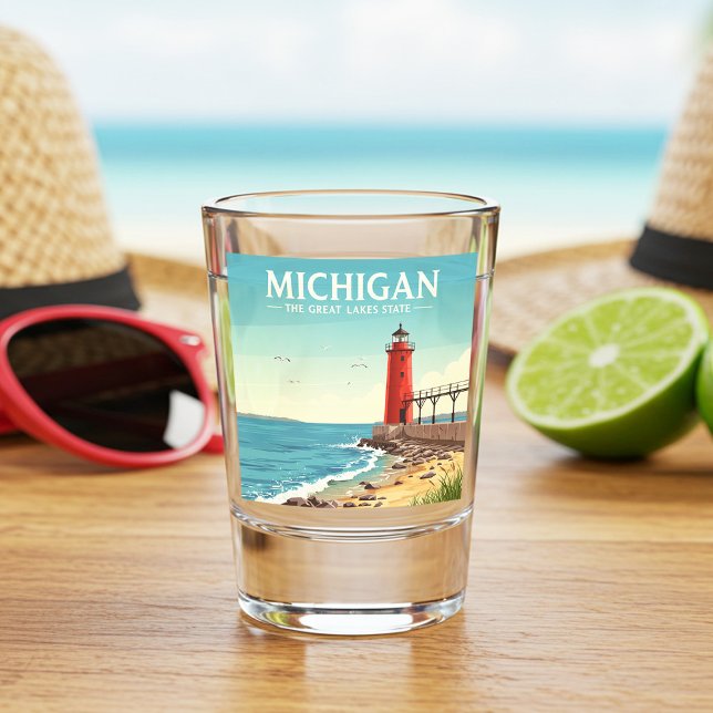 Vaso De Chupito Vintage Michigan (Subido por el creador)