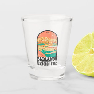 Vaso De Chupito Vintage paisajístico del Parque Nacional Badlands