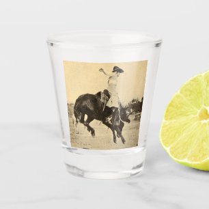 Vaso De Chupito Vintage Rodeo Cowgirl en una maldita foto de cabal