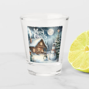 Vaso De Chupito Vintage/Rústico/Muñeco de nieve/Navidad
