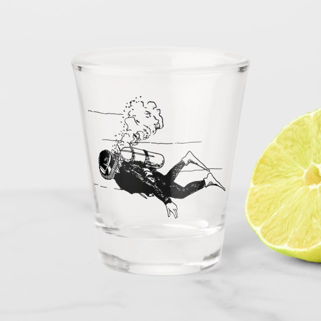 Vaso De Chupito Vintage Scuba Diver (Anverso)