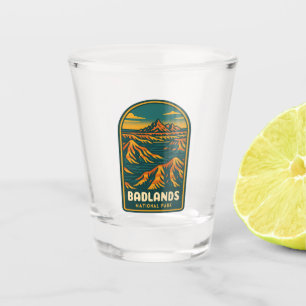 Vaso De Chupito Vintage Travel Badlands Parque nacional Retro Scen