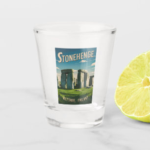 Vaso De Chupito Vintage Travel Stonehenge Inglaterra Gráfico Retro