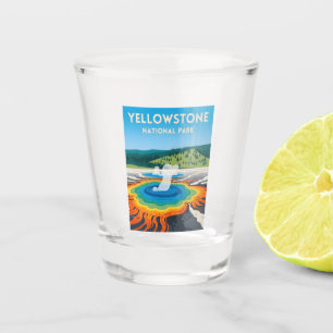 Vaso De Chupito Vintage Travel Yellowstone Parque Nacional Paisaje