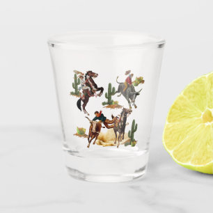 Vaso De Chupito Vintage Western Rodeo Events Cowboy Cowgirl