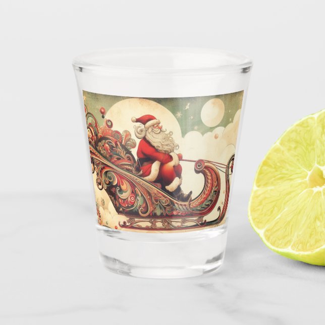 Vaso De Chupito vintage/whimsical/santa/Navidades (Anverso)