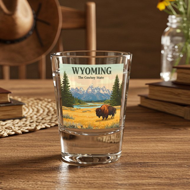 Vaso De Chupito Vintage Wyoming (Subido por el creador)