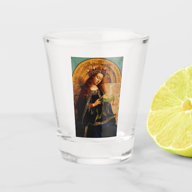 Vaso De Chupito Virgin Mary por Jan van Eyck (Anverso)