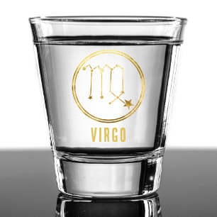 Vaso De Chupito Virgo Rótulo Zodiaco Astrología Horoscopio Oro