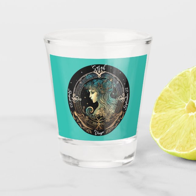 Vaso De Chupito Virgo Zodiaco Personalizable (Anverso)