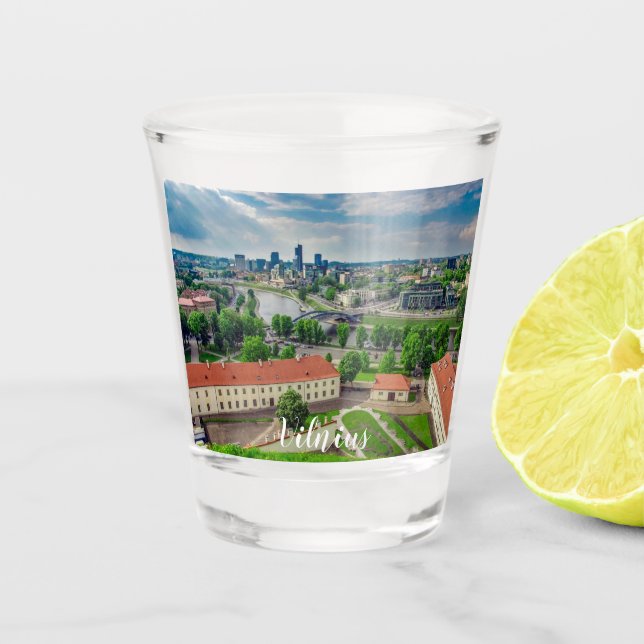 Vaso De Chupito Vista aérea de Vilnius, Lituania (Anverso)