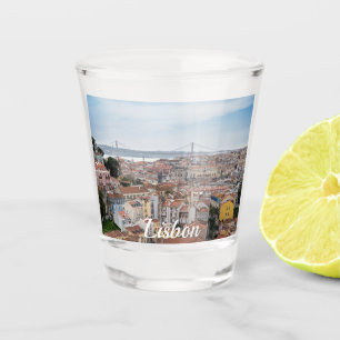 Vaso De Chupito Vista del casco antiguo de Lisboa y el puente del