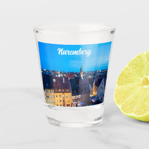 Vaso De Chupito Vista del casco antiguo de Nuremberg de noche