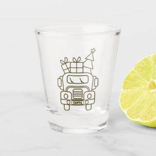 Vaso De Chupito Vista frontal del camión de Navidades de esquema