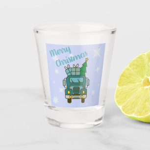 Vaso De Chupito Vista frontal del camión Santa Feliz Navidad