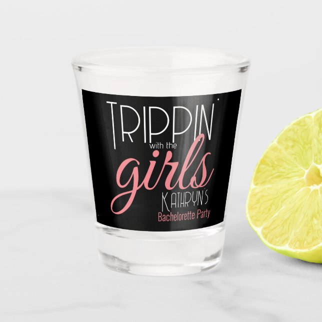 Vaso De Chupito Vistazo con las Chicas Bachelorette Personalizada (Anverso)