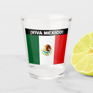 VASO DE CHUPITO VIVA MÉXICO IMAGEN DE BANDERA FUENTES BLANCAS