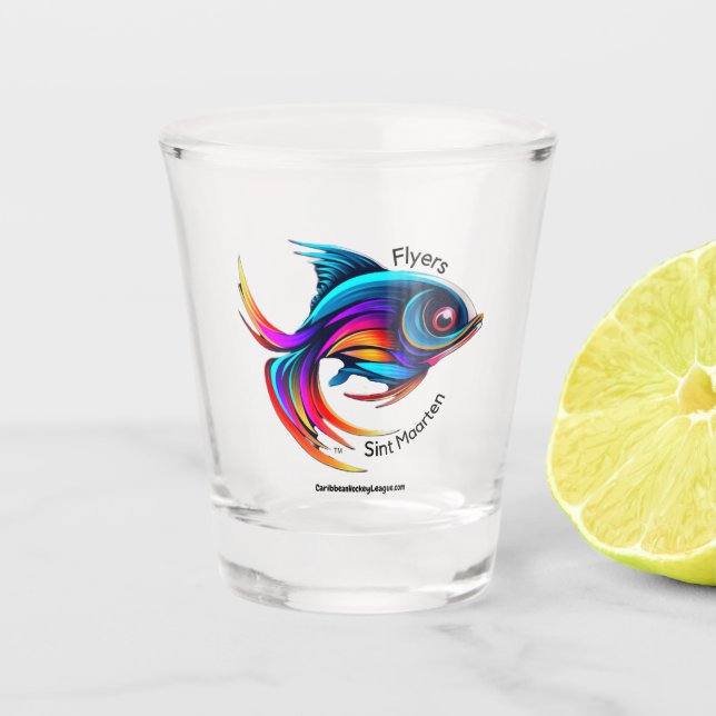 Vaso De Chupito Volantes de San Martín de la Liga Caribeña de Hock (Anverso)