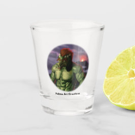 Vaso De Chupito Volcán Troll Vacaciones Fantasía Arte Cristal