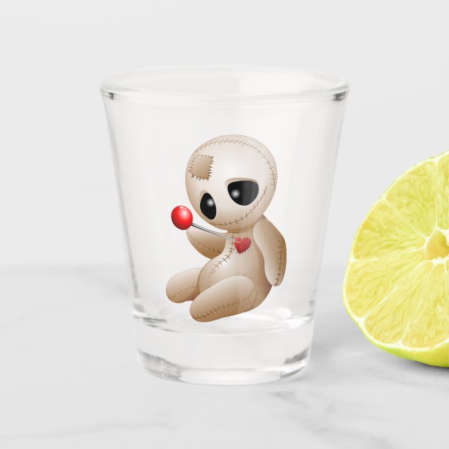 Vaso De Chupito Voodoo Doll Personalizado enamorado (Anverso)