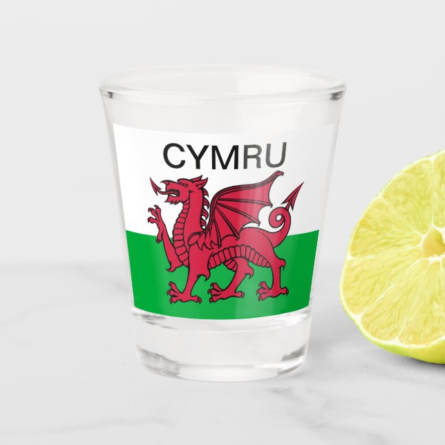 Vaso De Chupito Wales Welsh Red dragon Cymru Flag Travel  (Anverso)