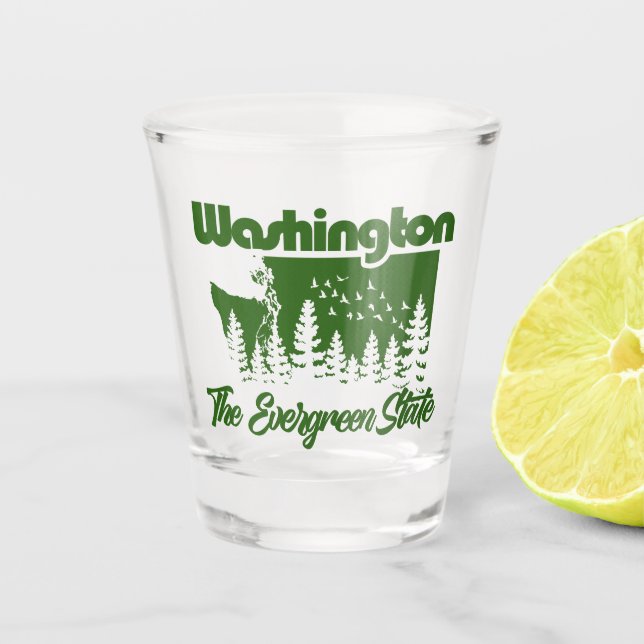 Vaso De Chupito Washington, el Estado Evergreen (Anverso)
