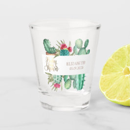 Vaso De Chupito Watercolor Cactus Baby Shower Feet