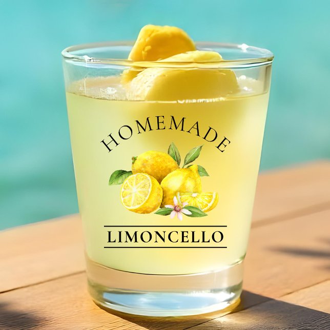 Vaso De Chupito Watercolor Lemons Limoncello Casero (Customize to change text size or text style.)