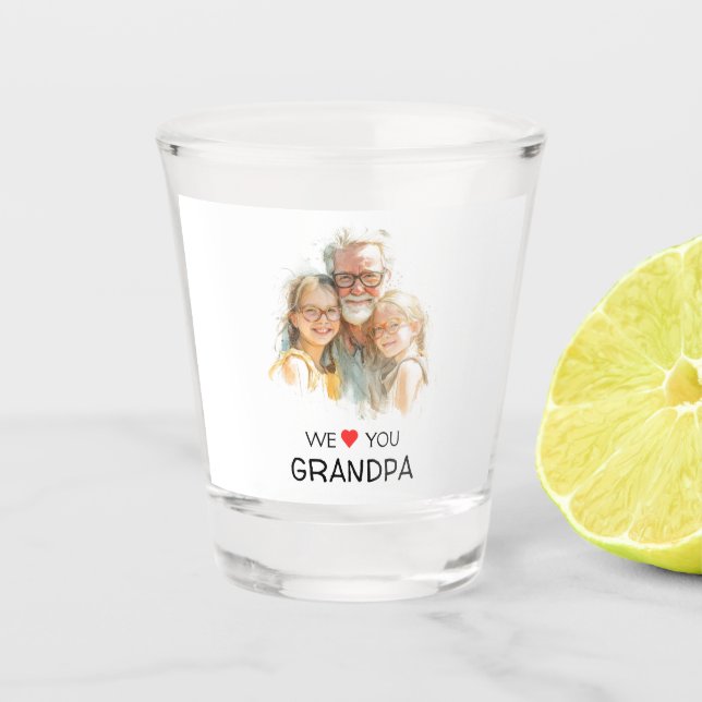 Vaso De Chupito We Love You Grandpa Shot Glass | Custom Photo (Anverso)