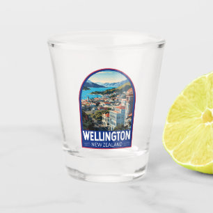 Vaso De Chupito Wellington New Zealand Travel Art Vintage