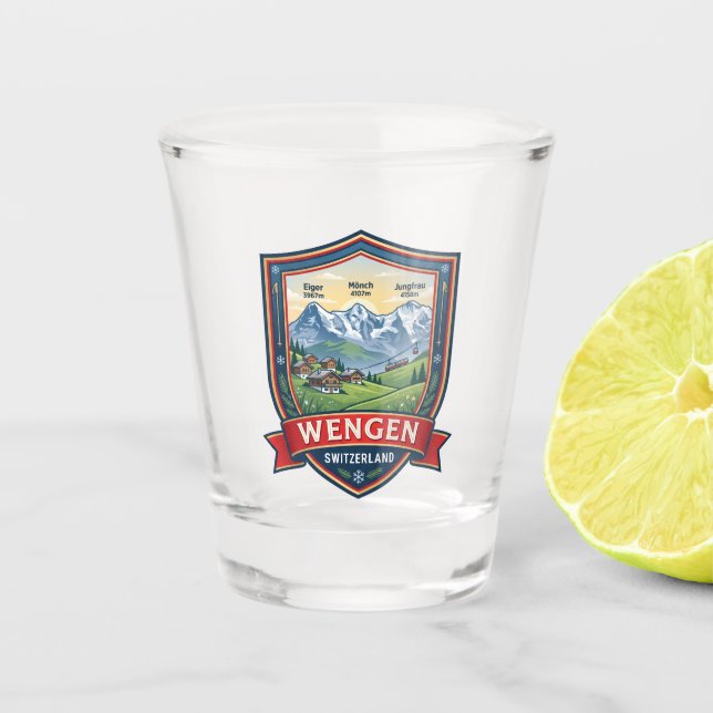Vaso De Chupito Wengen Suiza (Anverso)