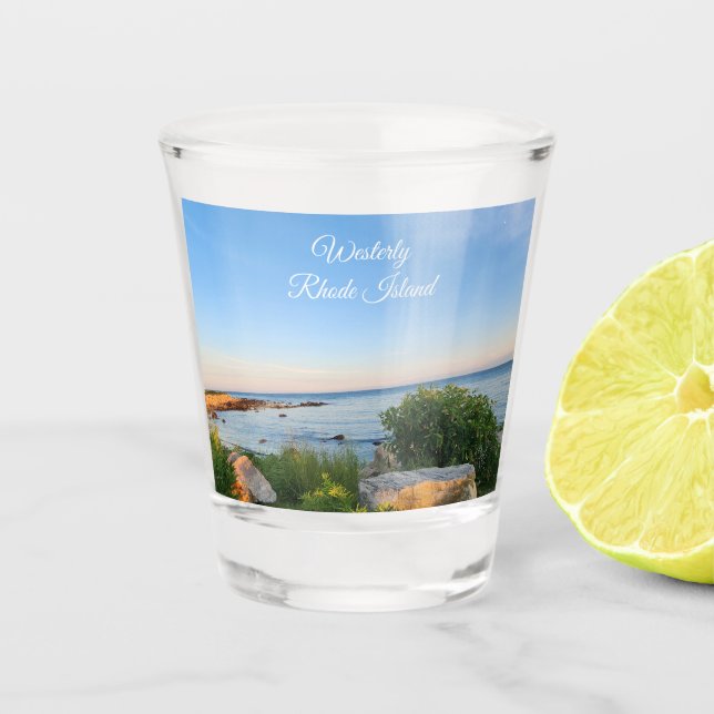Vaso De Chupito Westerly Rhode Island Souvenir (Anverso)