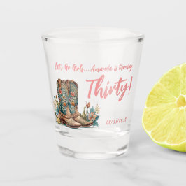 Vaso De Chupito Western Boots Floral Treinta Aniversario