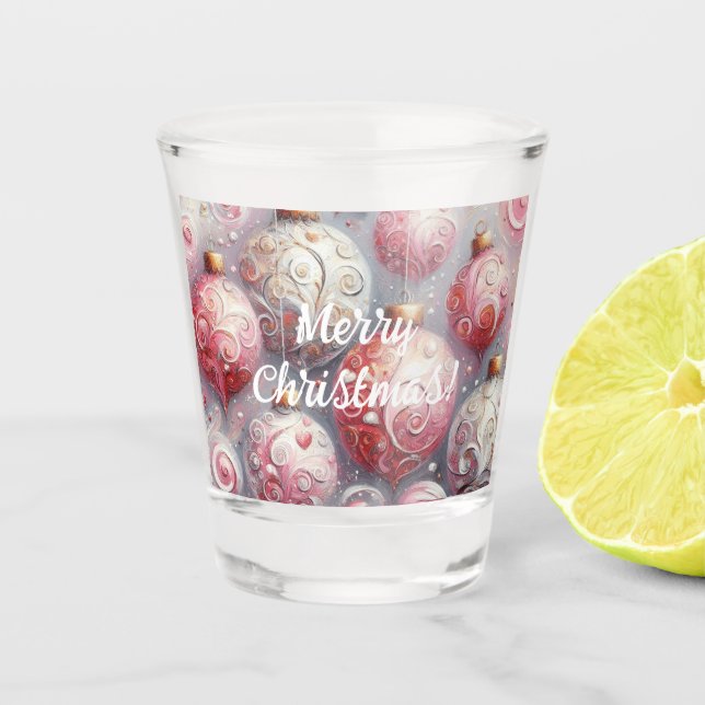 Vaso De Chupito Whimsical Christmas Tree Ornamets Balls Pink (Anverso)