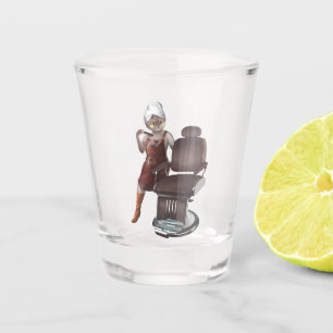 Vaso De Chupito Whimsical Mascota Barber Shop