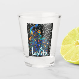 Vaso De Chupito Whimsical Peacock Chalk Pastel Bird Personalizado